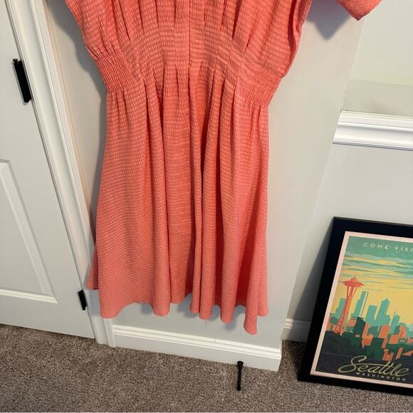 Club Monaco Pink Seersucker Short Sleeve Maxi Dress 12 - Picture 6 of 14